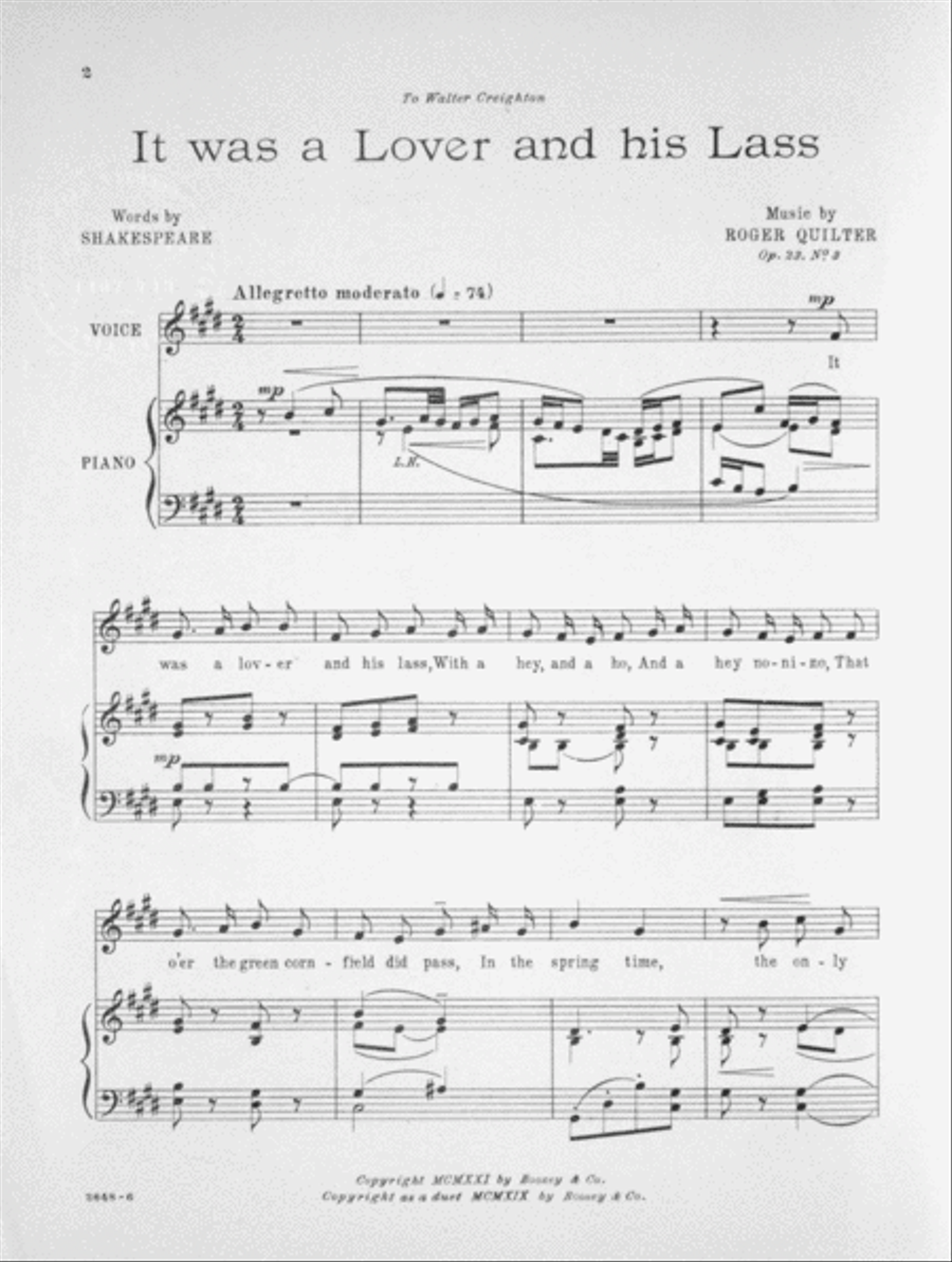 I Was A Lover And His Lass. Song Voice scores gallery preview page 2