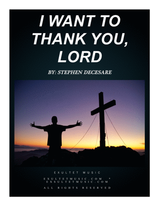 Book cover for I Want To Thank You, Lord