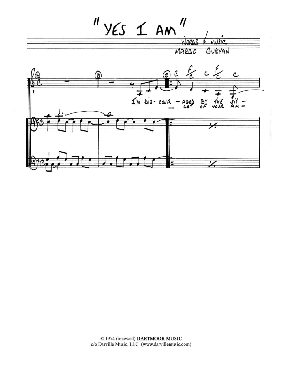 Yes I Am Piano scores gallery preview page 1
