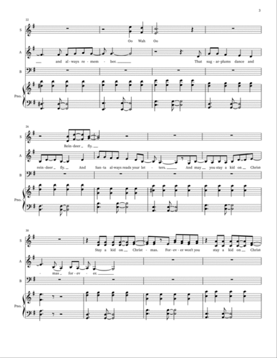 Kid On Christmas 3-Part scores gallery preview page 3