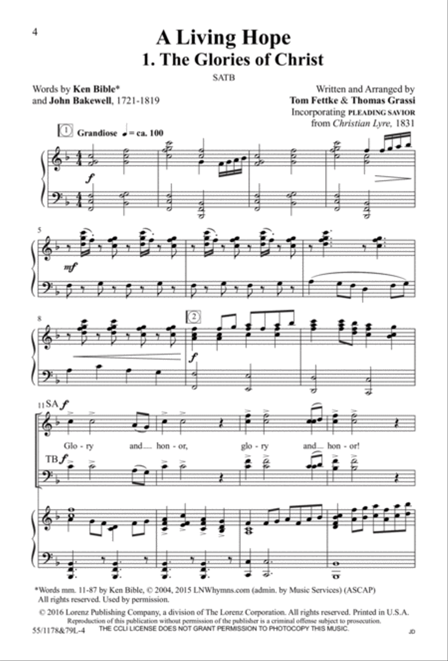 A Living Hope - SATB with Performance CD 4-Part scores gallery preview page 2