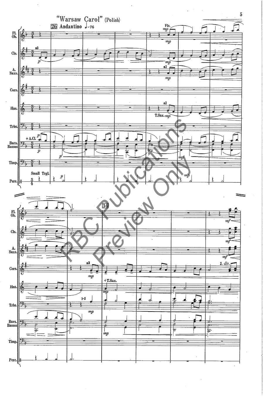 Hosanna In Excelsis Hosanna In Excelsis Concert Band scores gallery preview page 6