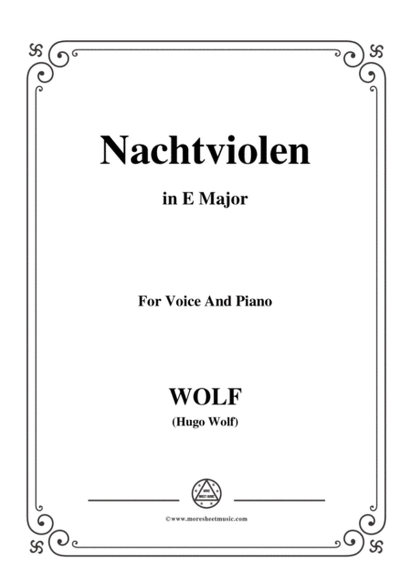 Wolf-Nachtviolen in E Major,for Voice and Piano image number null
