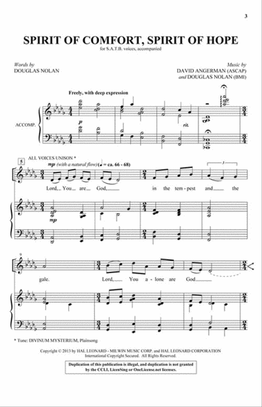 Spirit of Comfort, Spirit of Hope 4-Part scores gallery preview page 2