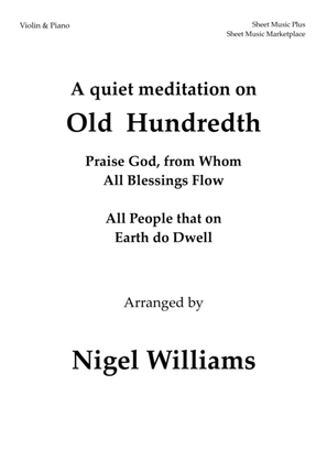 Book cover for A Quiet Meditation On Old Hundredth, for Violin and Piano