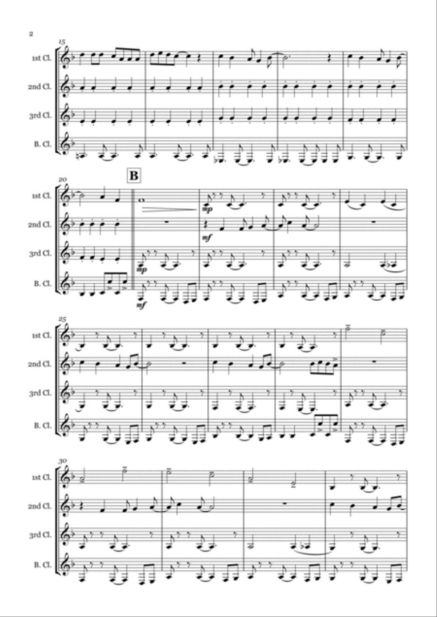 Underneath The Tree Clarinet Quartet scores gallery preview page 2