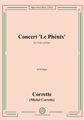 M. Corrette-Concert 'Le Phénix',in D Major,for 4 Violas and Piano