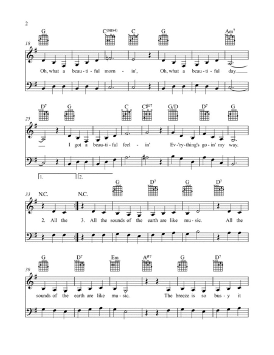 Oh, What A Beautiful Mornin' Piano scores gallery preview page 3
