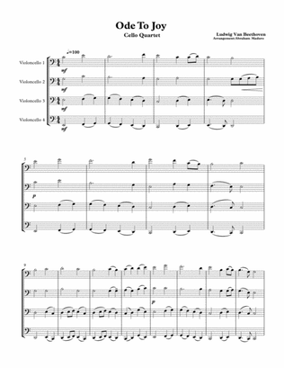 Beethoven's Ode To Joy Cello Quartet