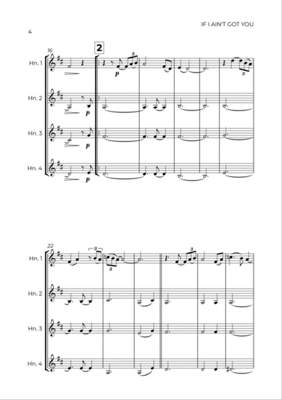 If I Ain't Got You Brass Quartet scores gallery preview page 4
