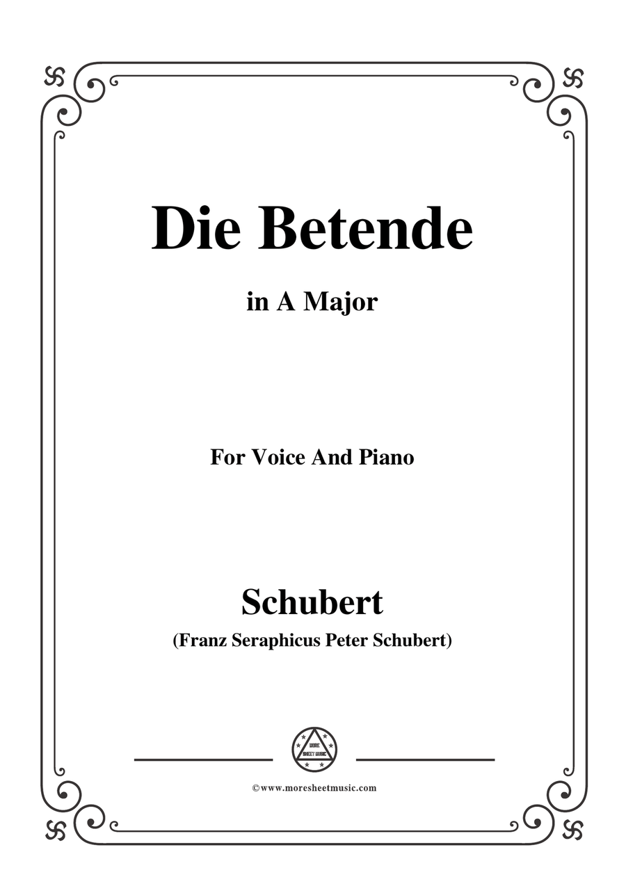 Schubert-Die Betende,in A Major,for Voice&Piano
