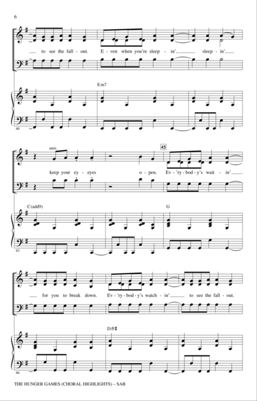 The Hunger Games (Choral Highlights) 3-Part scores gallery preview page 5