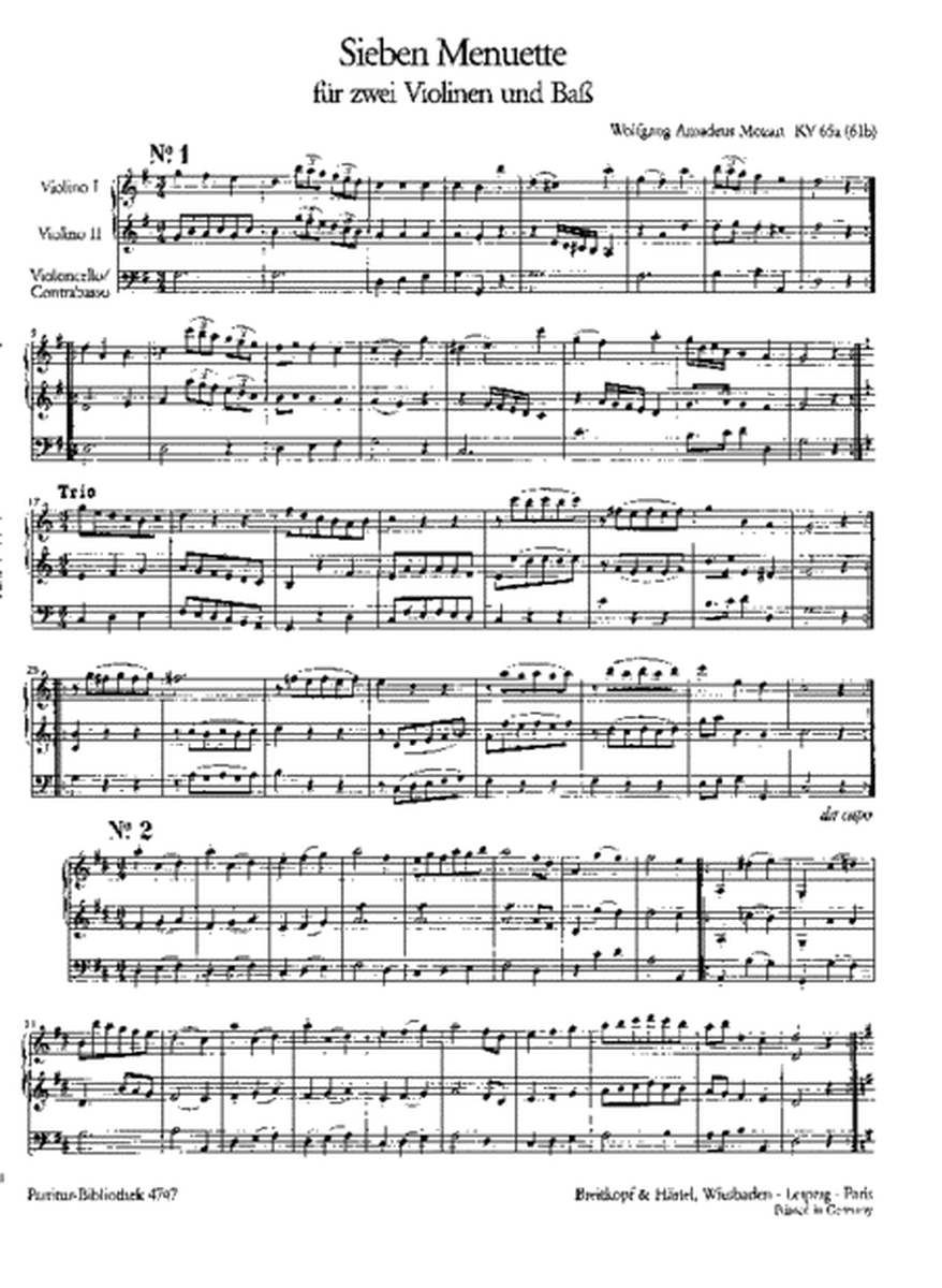 7 Menuets with Trio K. 65A (61B)