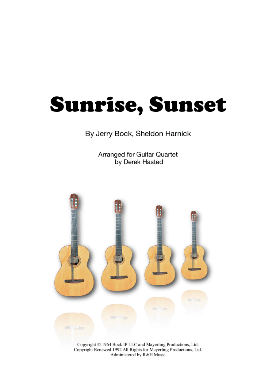 Sunrise, Sunset Guitar Ensemble scores gallery preview page 1