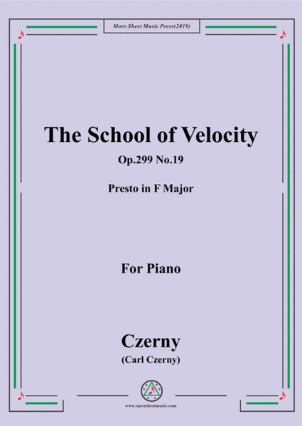 Czerny-The School of Velocity,Op.299 No.19,Presto in F Major,for Piano image number null