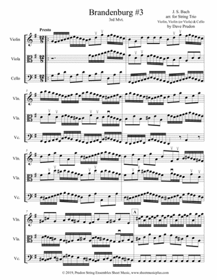 Brandenburg Concerto #3, 3rd Mvt. for String Trio
