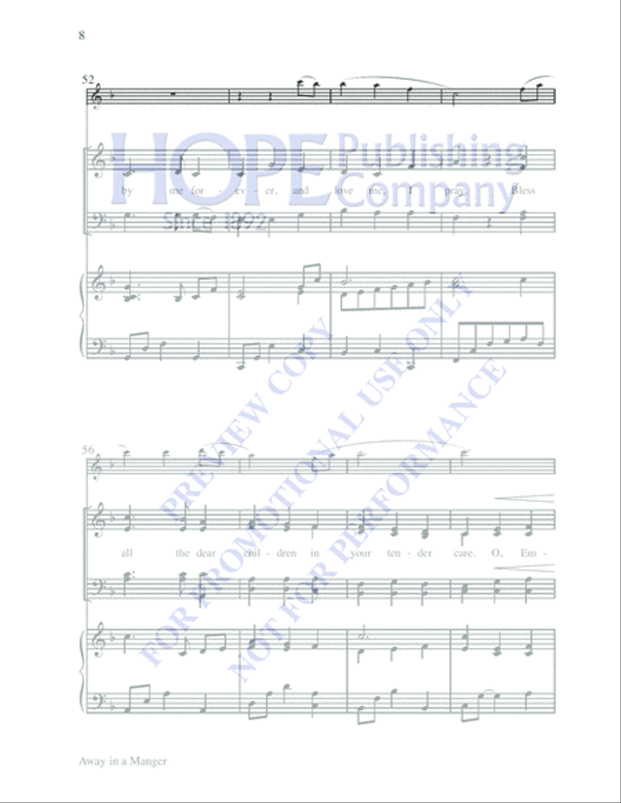 Away in a Manger 4-Part scores gallery preview page 8