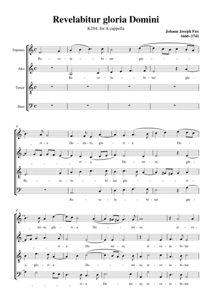 Fux-Revelabitur gloria Domini,K284,in a minor,for A cappella image number null