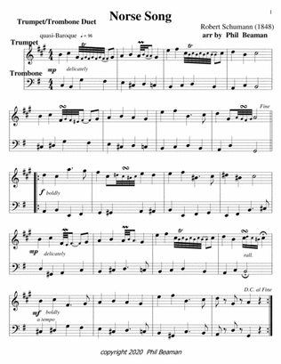 Norse Song-Schumann-Trumpet-Trombone duet