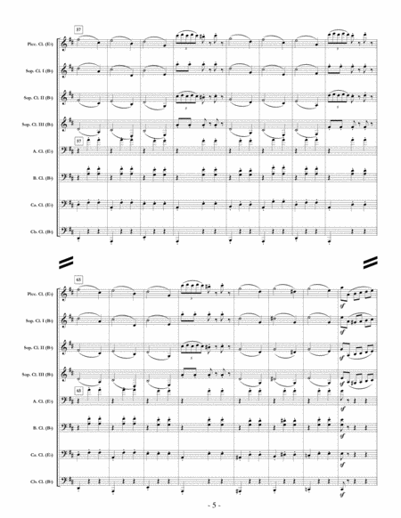 Nutcracker Suite, Mvt. VIII "Waltz of the Flowers" for clarinet choir (full score & set of parts) image number null