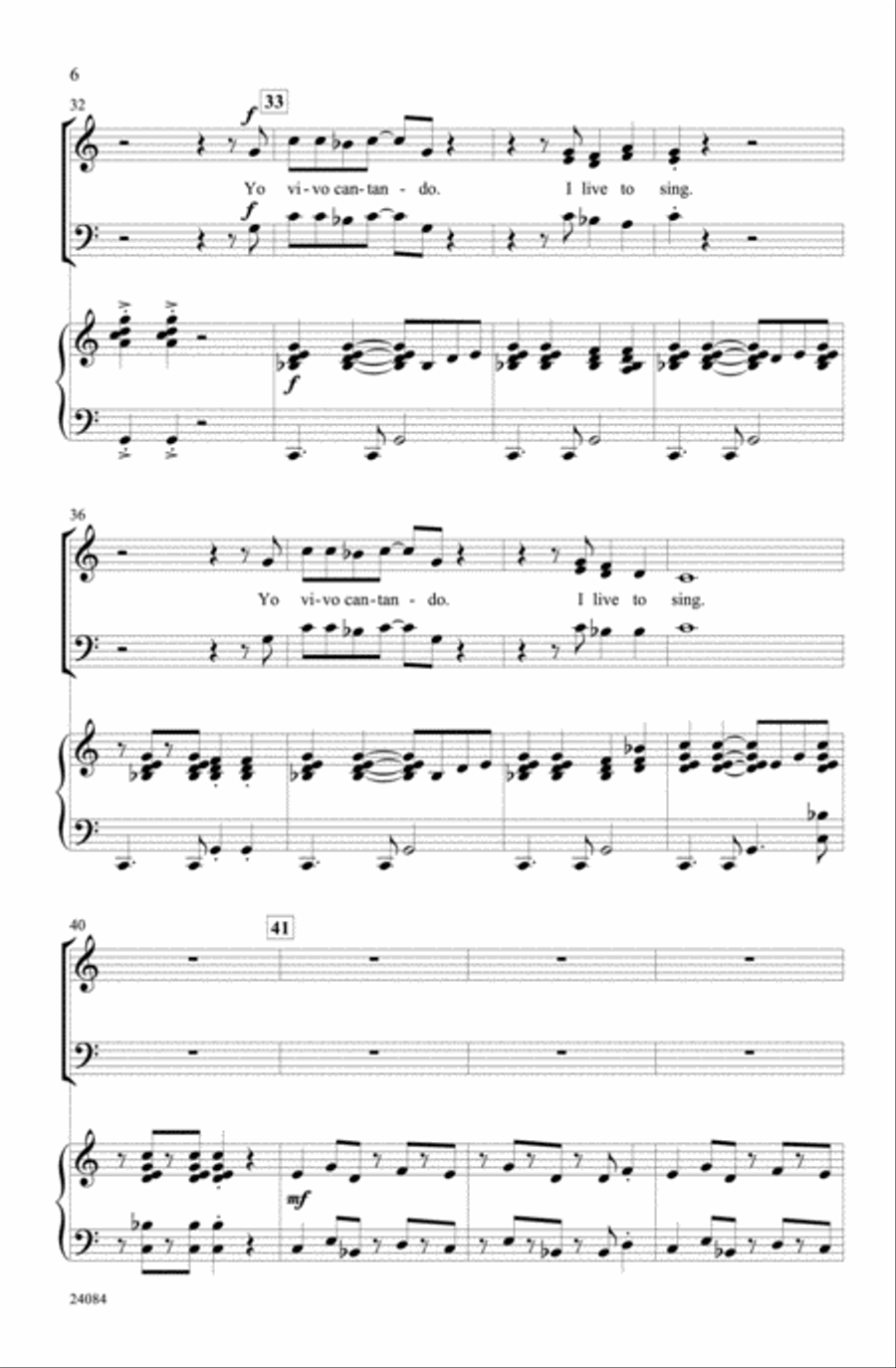 Yo Vivo Cantando (I Live to Sing) 3-Part scores gallery preview page 5