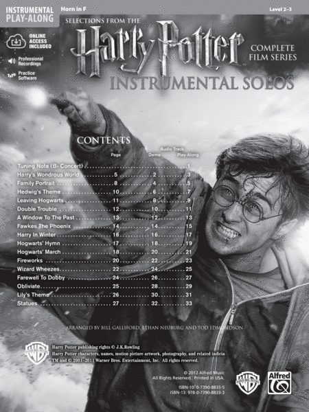 Harry Potter Instrumental Solos by Various Horn Solo - Sheet Music