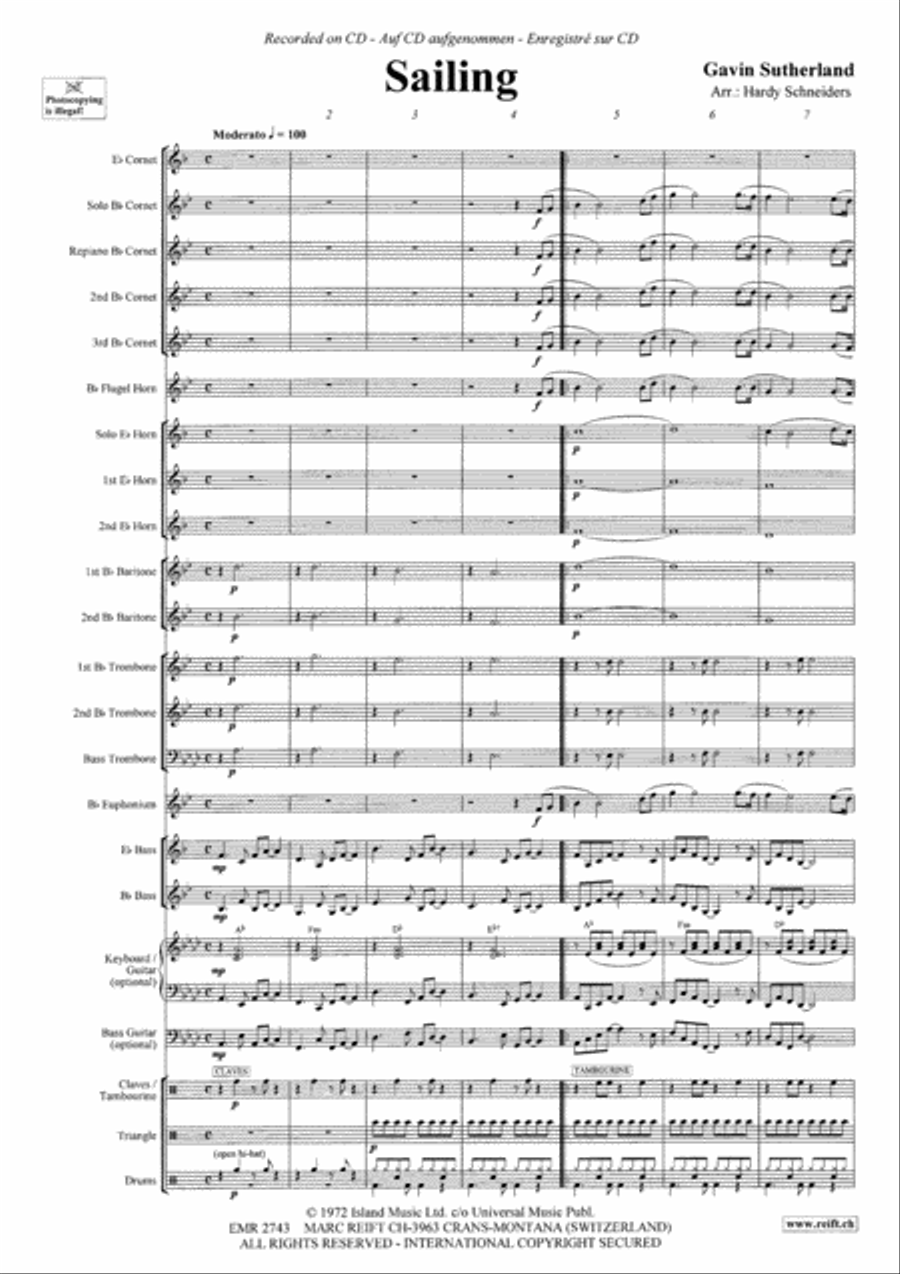 Sailing Sailing Brass Band scores gallery preview page 4