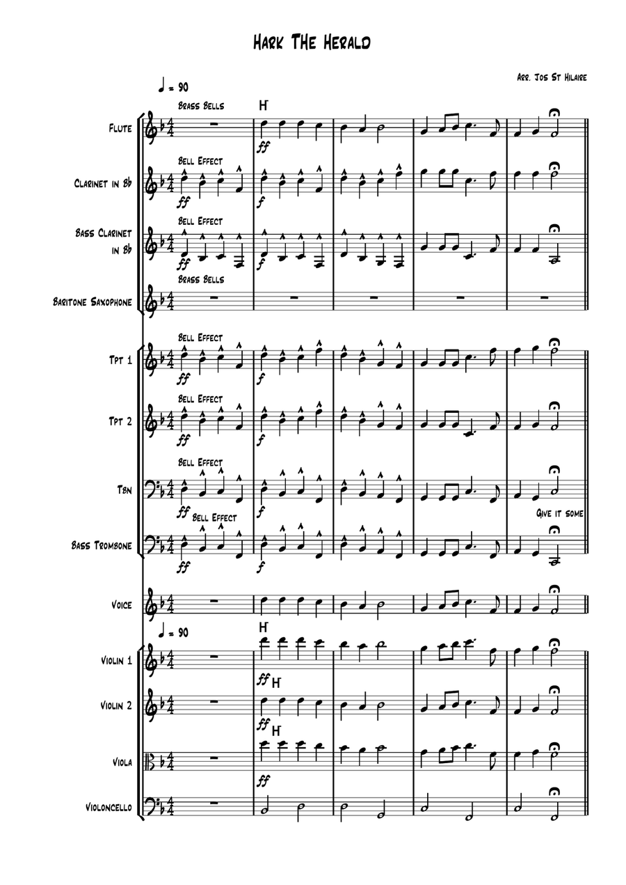 Hark The Herald Angels Sing Unison Choir scores gallery preview page 1