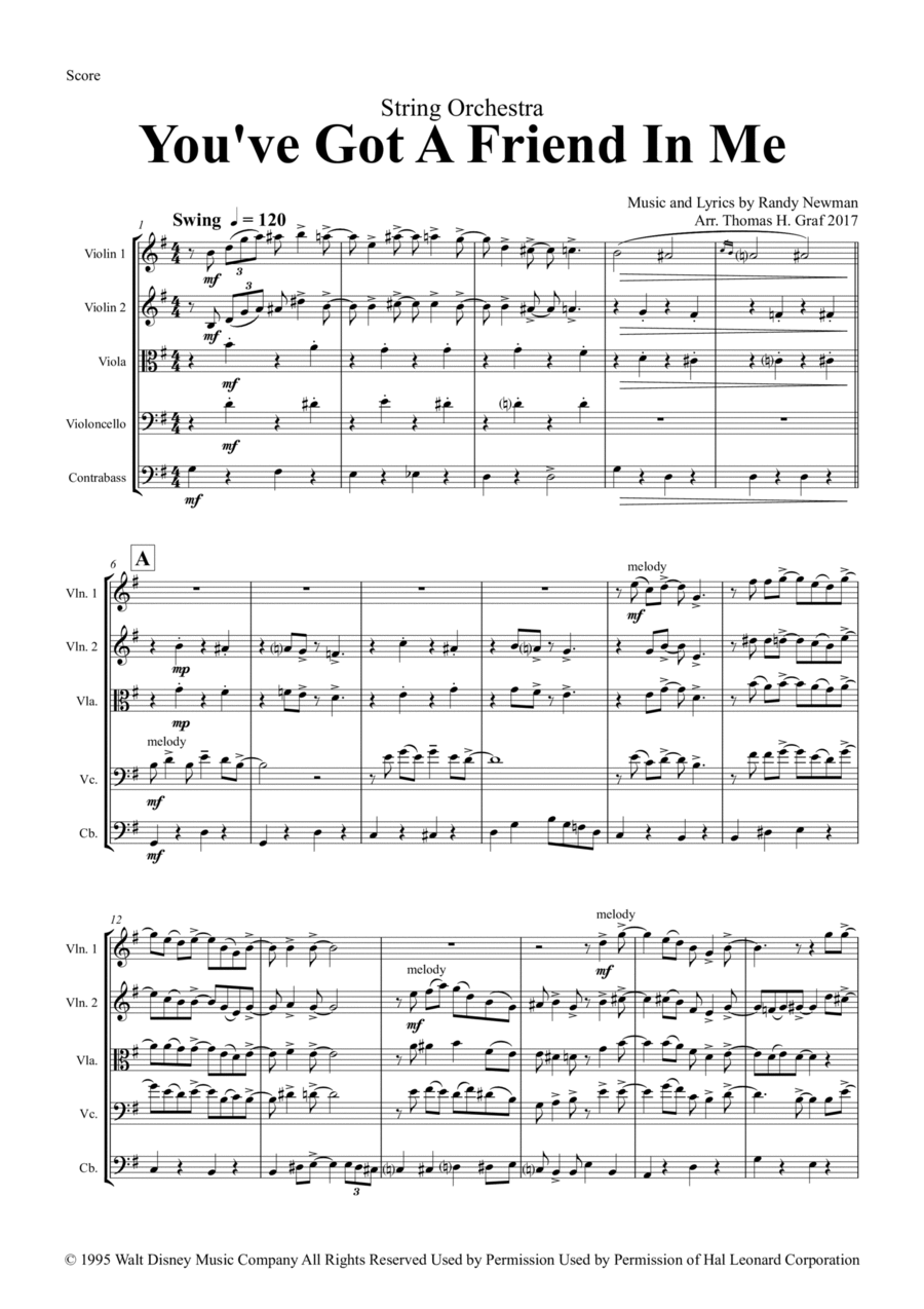 You've Got A Friend In Me String Orchestra scores gallery preview page 1