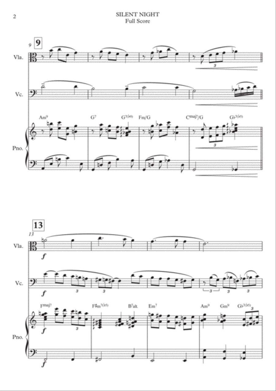 Silent Night (Noite Feliz) String Duet scores gallery preview page 3