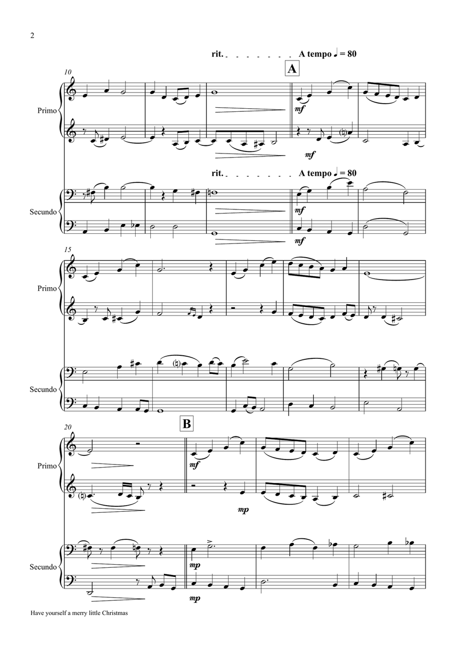 Have Yourself A Merry Little Christmas from MEET ME IN ST. LOUIS 2 Pianos, 4-Hands scores gallery preview page 2