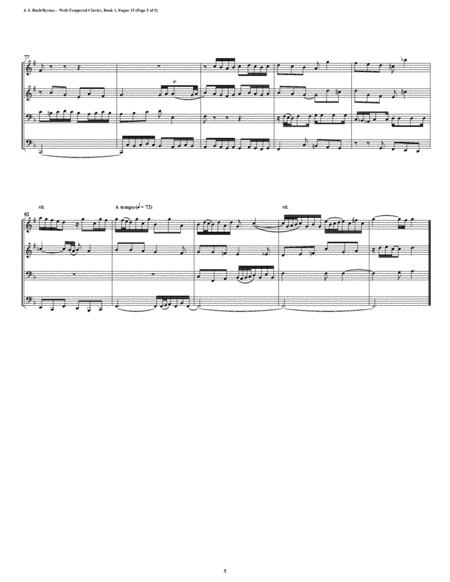 Fugue 15 from Well-Tempered Clavier, Book 1 (Conical Brass Quartet) image number null
