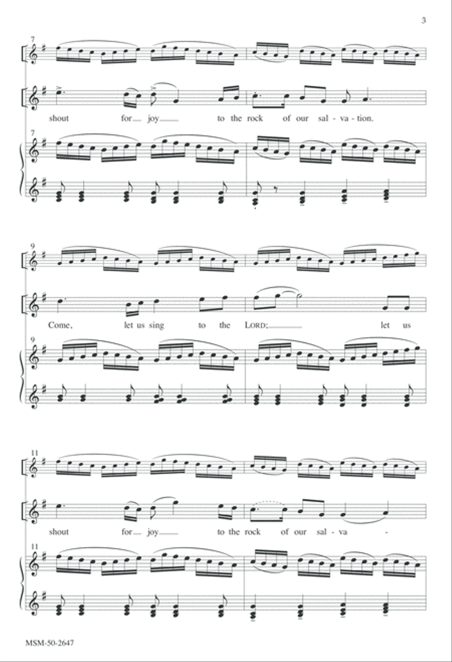 Come, Let Us Sing to the Lord 4-Part scores gallery preview page 3