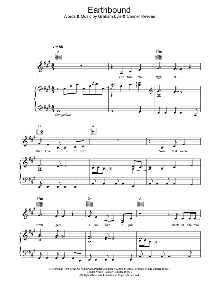 Earthbound Piano, Vocal, Guitar scores gallery preview page 1
