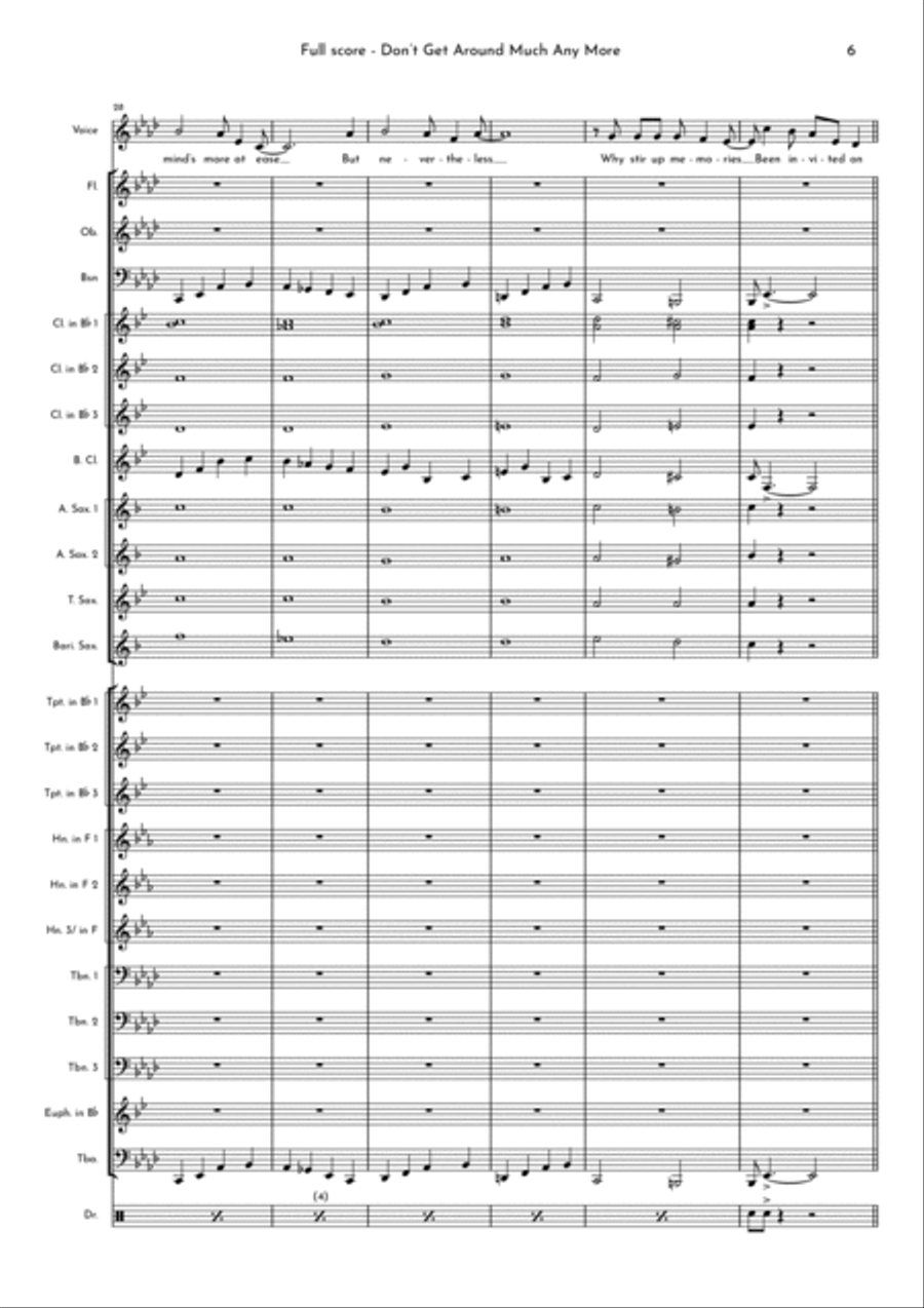 Don't Get Around Much Anymore Concert Band scores gallery preview page 6