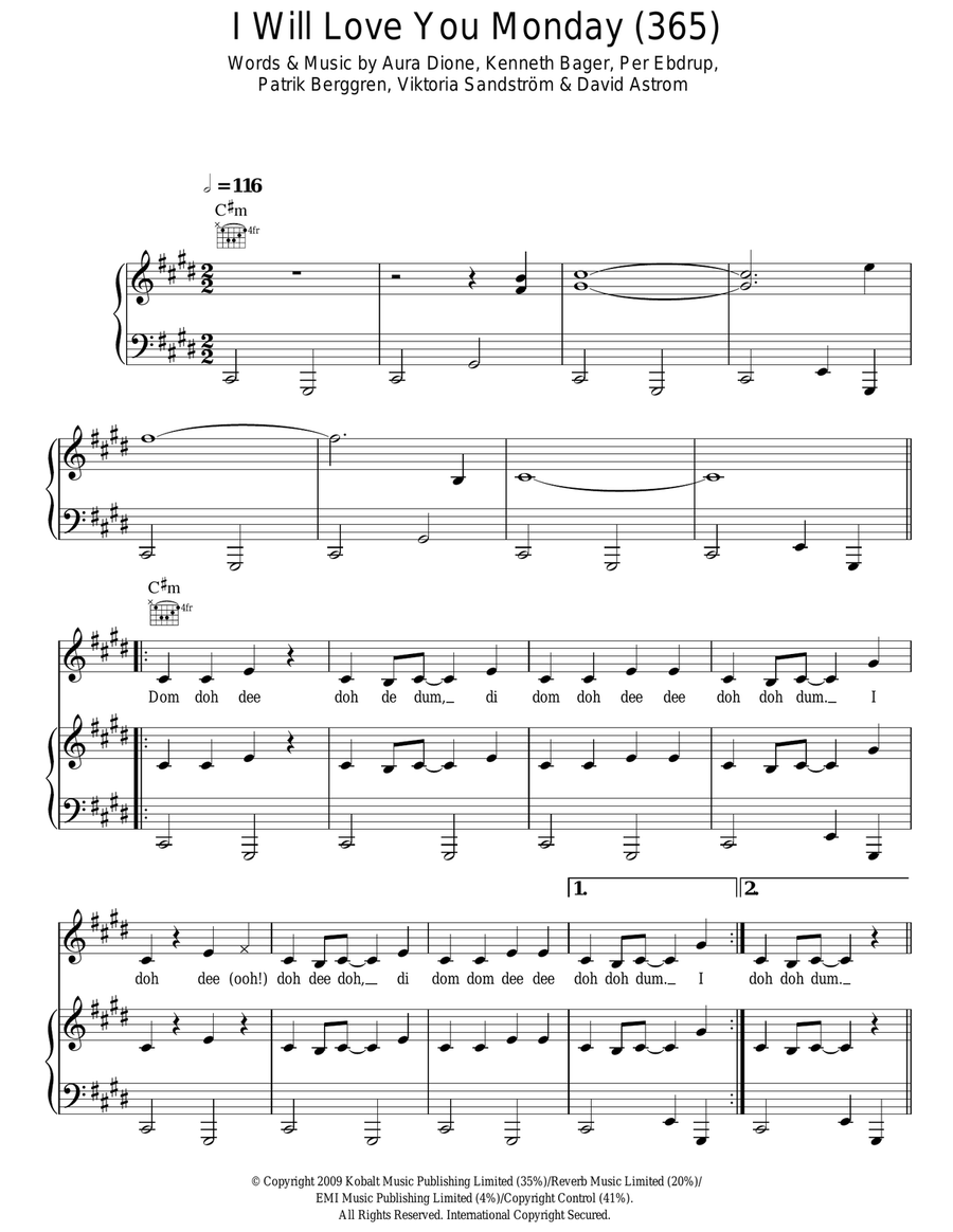 I Will Love You Monday (365) Acoustic Guitar scores gallery preview page 1
