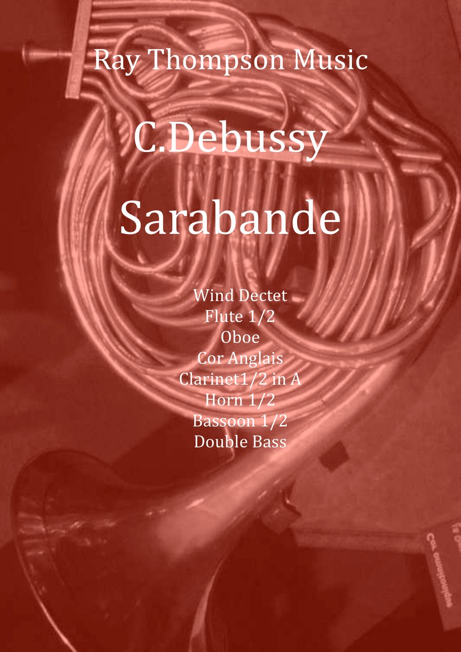Debussy: Sarabande (Pour le piano) (For the piano) L95 - wind dectet Large Ensemble scores gallery preview page 1