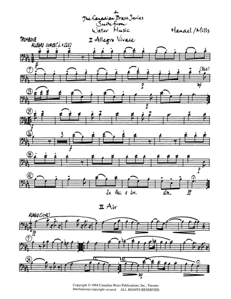 Suite from Water Music - Trombone (B.C.)