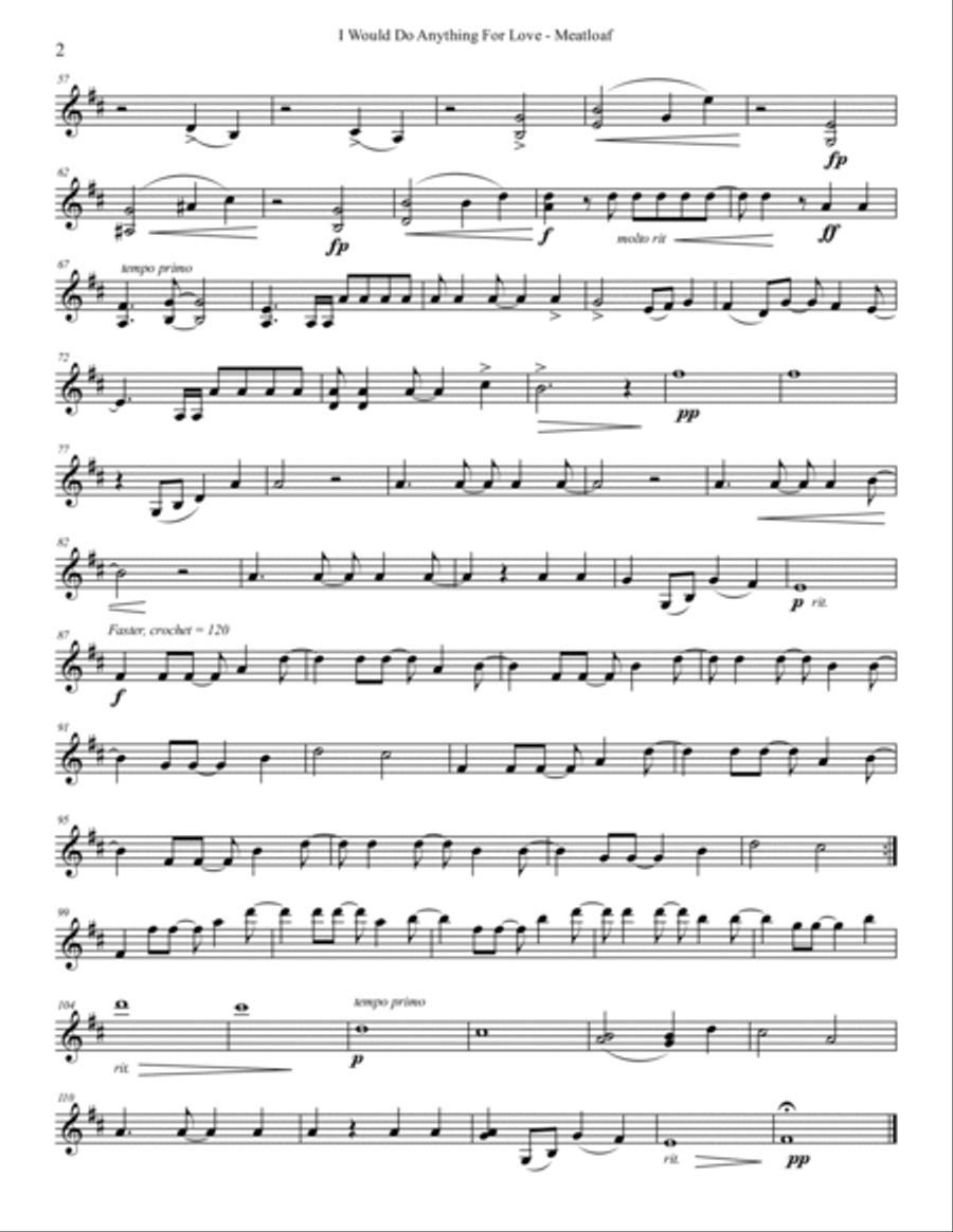 I'd Do Anything For Love (but I Won't Do That) String Quartet scores gallery preview page 4