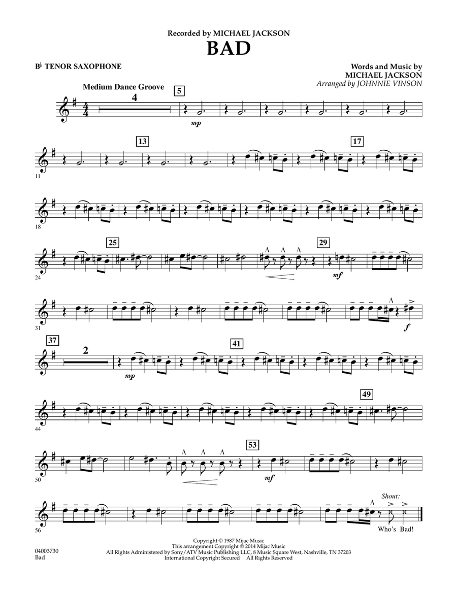 Bad - Bb Tenor Saxophone