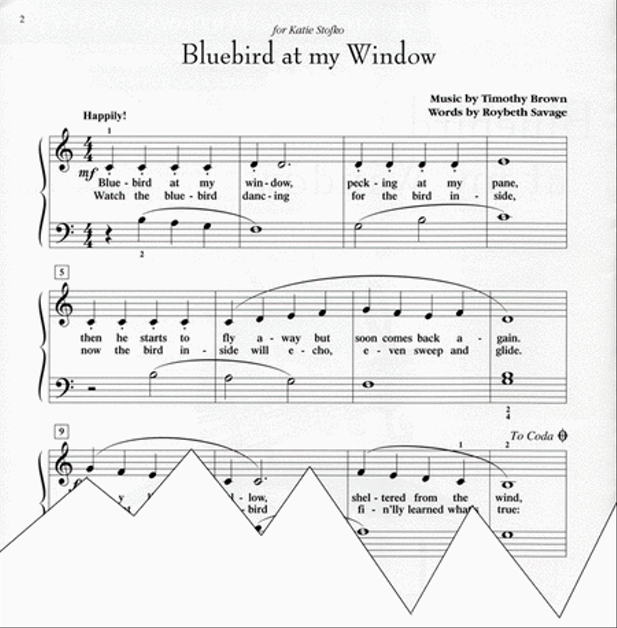 Bluebird at my Window Easy Piano scores gallery preview page 3