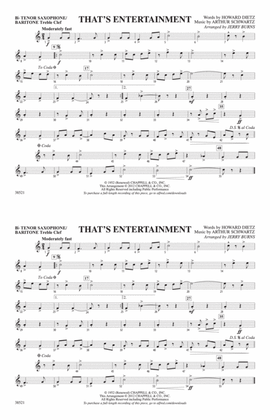 That's Entertainment: Bb Tenor Saxophone/Bartione Treble Clef