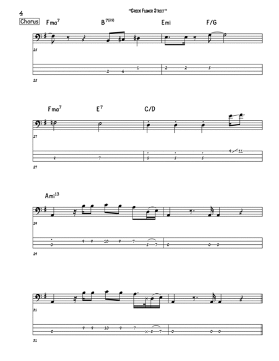 Green Flower Street Bass Guitar scores gallery preview page 4