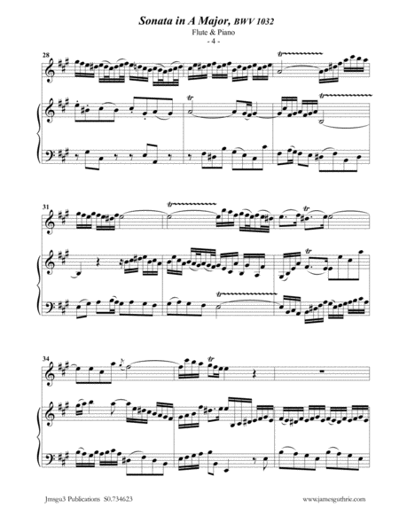 BACH: Sonata BWV 1032 for Flute & Piano image number null