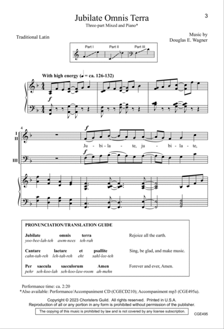 Jubilate Omnis Terra - Three-part Mixed 3-Part scores gallery preview page 3