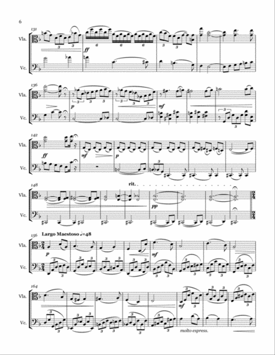 Elegy for Viola and Cello String Duet scores gallery preview page 6