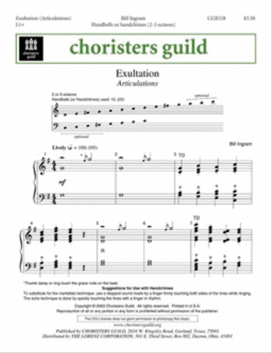 Exultation [Articulations] Handbell Choir scores gallery preview page 1