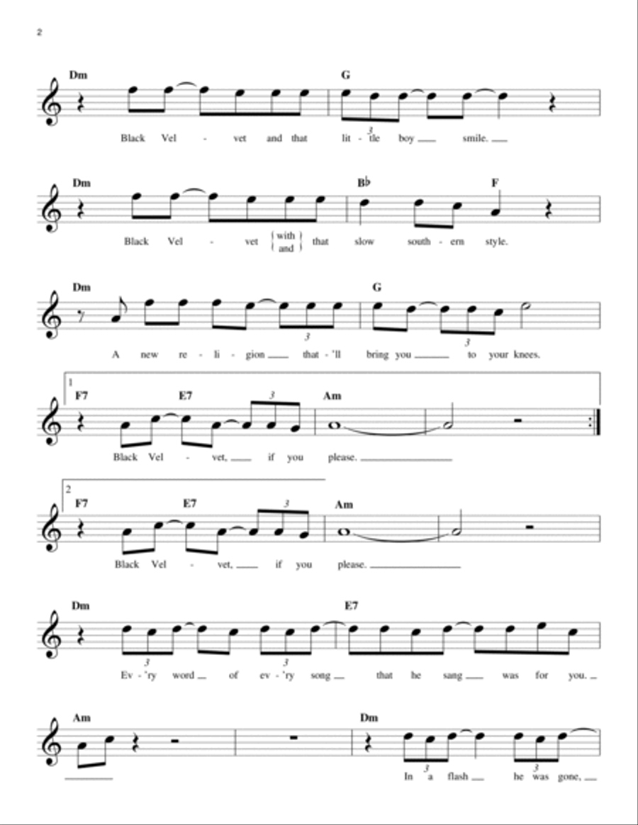 Black Velvet Black Velvet Guitar scores gallery preview page 2