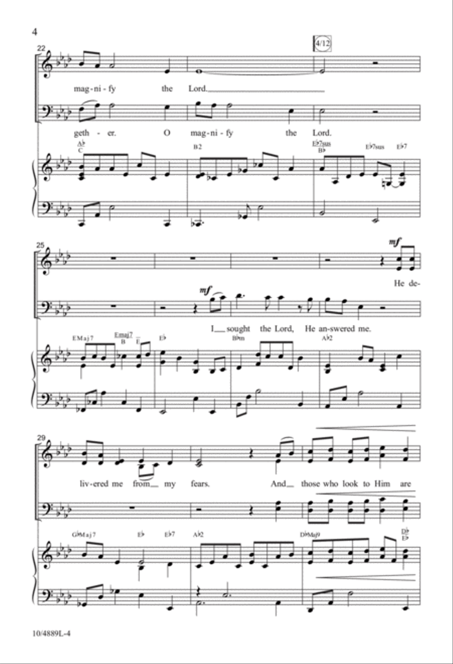 O Magnify the Lord with Me 4-Part scores gallery preview page 4