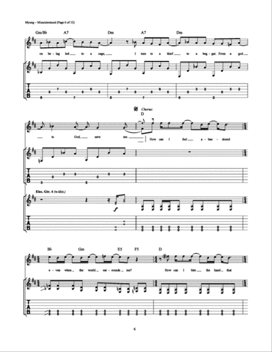 Misunderstood Misunderstood Electric Guitar scores gallery preview page 6